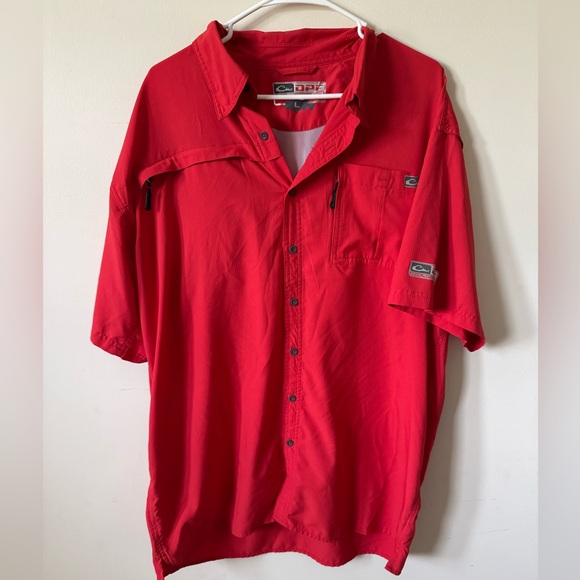 Drake Other - Drake Performance Fishing Short Sleeve Shirt Vibrant Red
